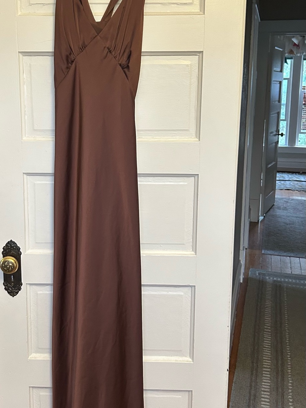 Birdy Grey One-Shoulder Brown Satin Dress - Picture 8 of 10
